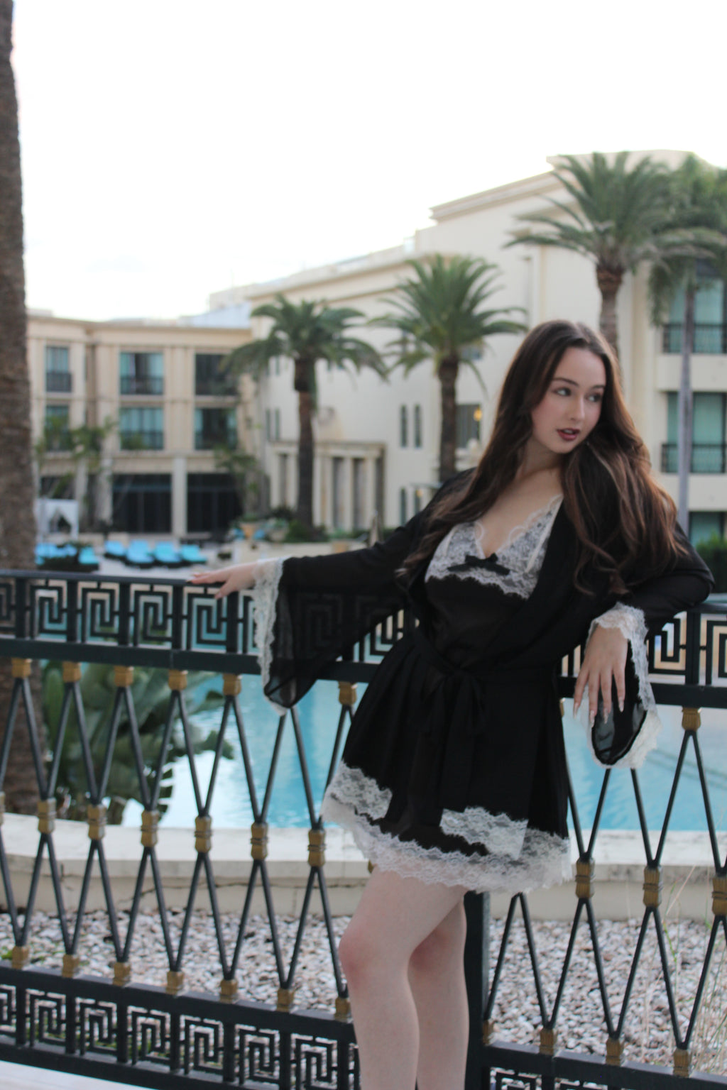 Black lace robe by Summer Rose The Label, Chapter One collection